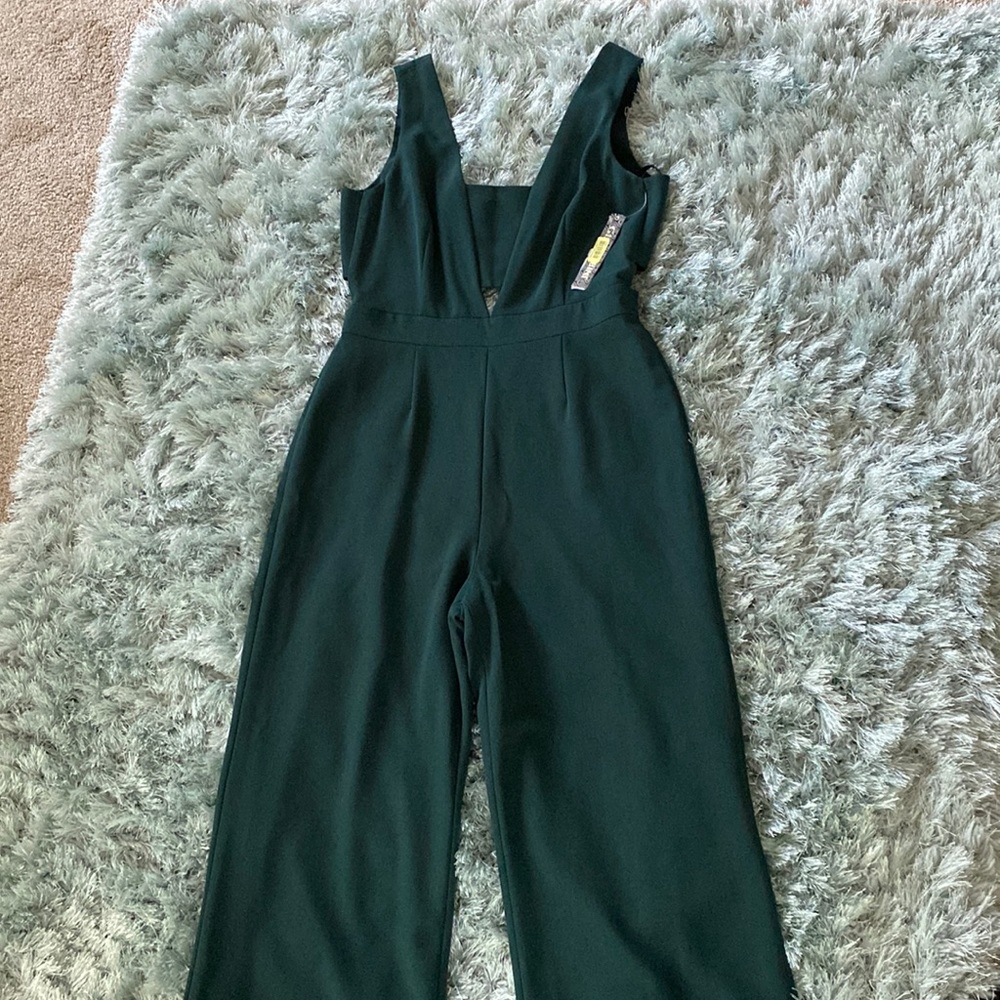 Green cut out jumpsuit